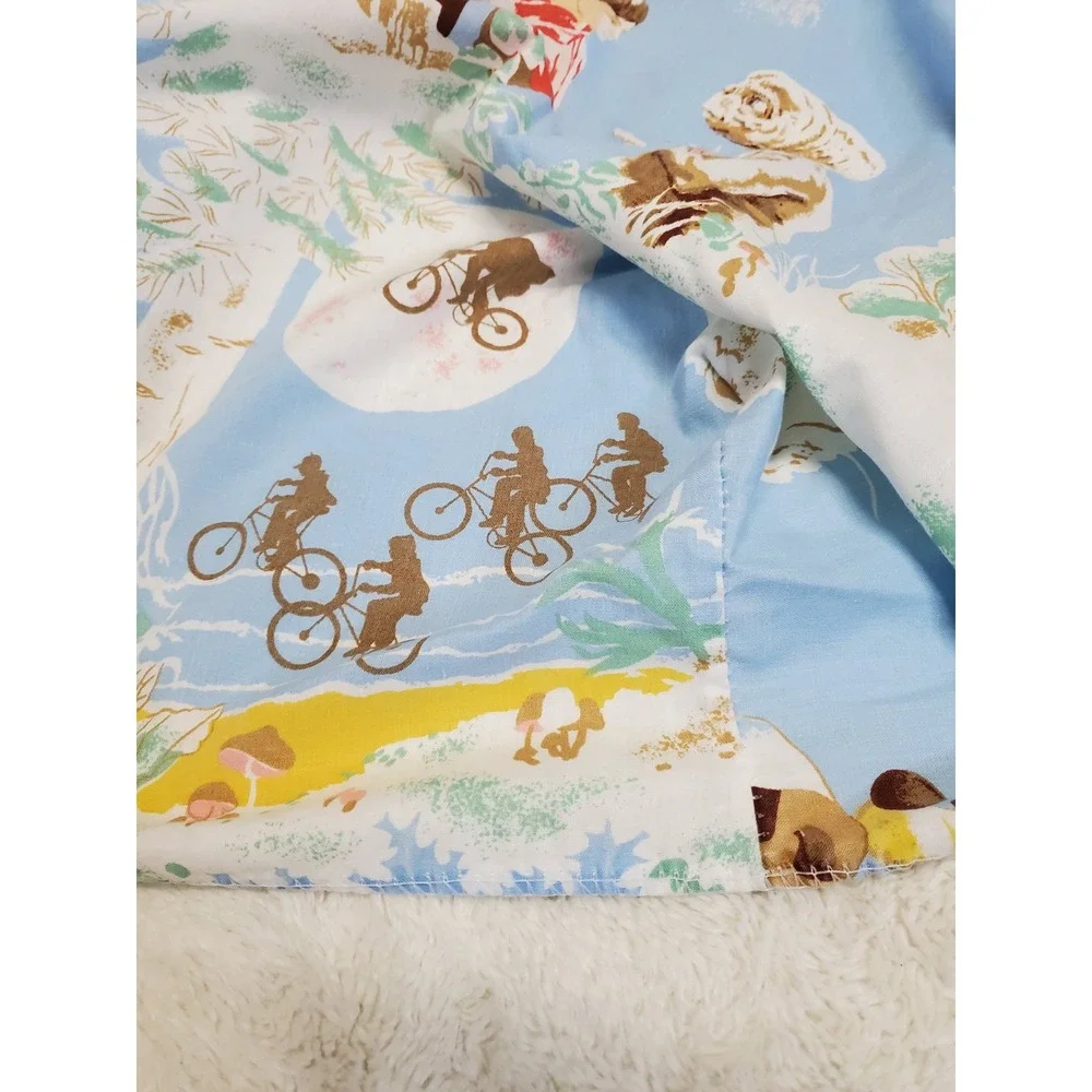Vintage 1982 80s Light Blue ET the Extra Terrestrial Fabric Twin Fitted Sheet